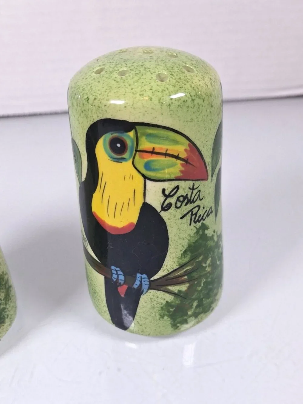 Vintage Toucan Birds Salt And Pepper Shakers Costa Rica Colorful Ceramic Signed